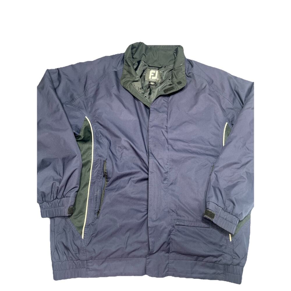 Footjoy Jacket Men's Lg Blue Zip Bomber Rain Resistant Purple
